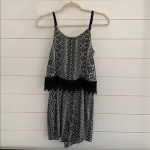 Delia’s black and white romper